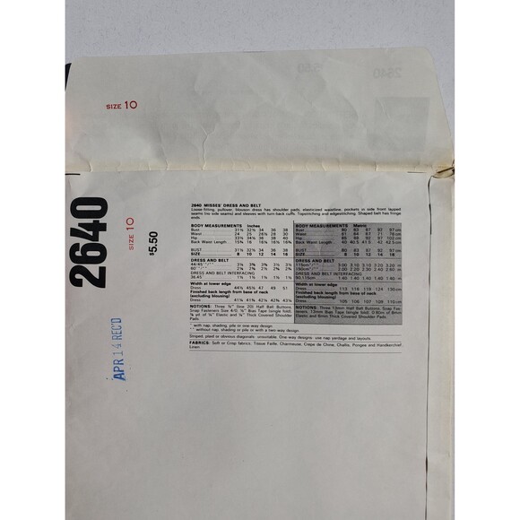 Vogue 2640 Vintage Albert Nipon Dress Pattern 1980s Uncut - Picture 3 of 3